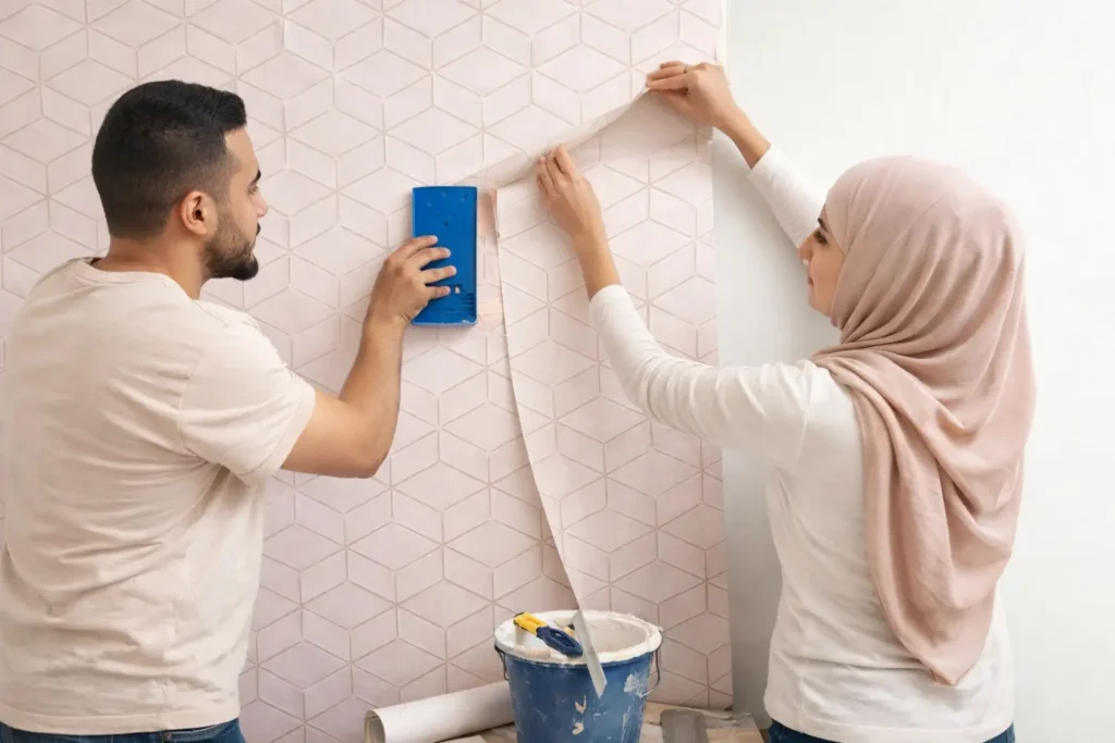 هل يمكن تركيب ورق الحائط بدون مختص؟