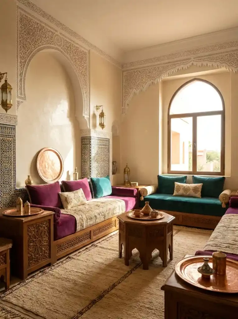 صباغة صالون مغربي صغير في المغرب